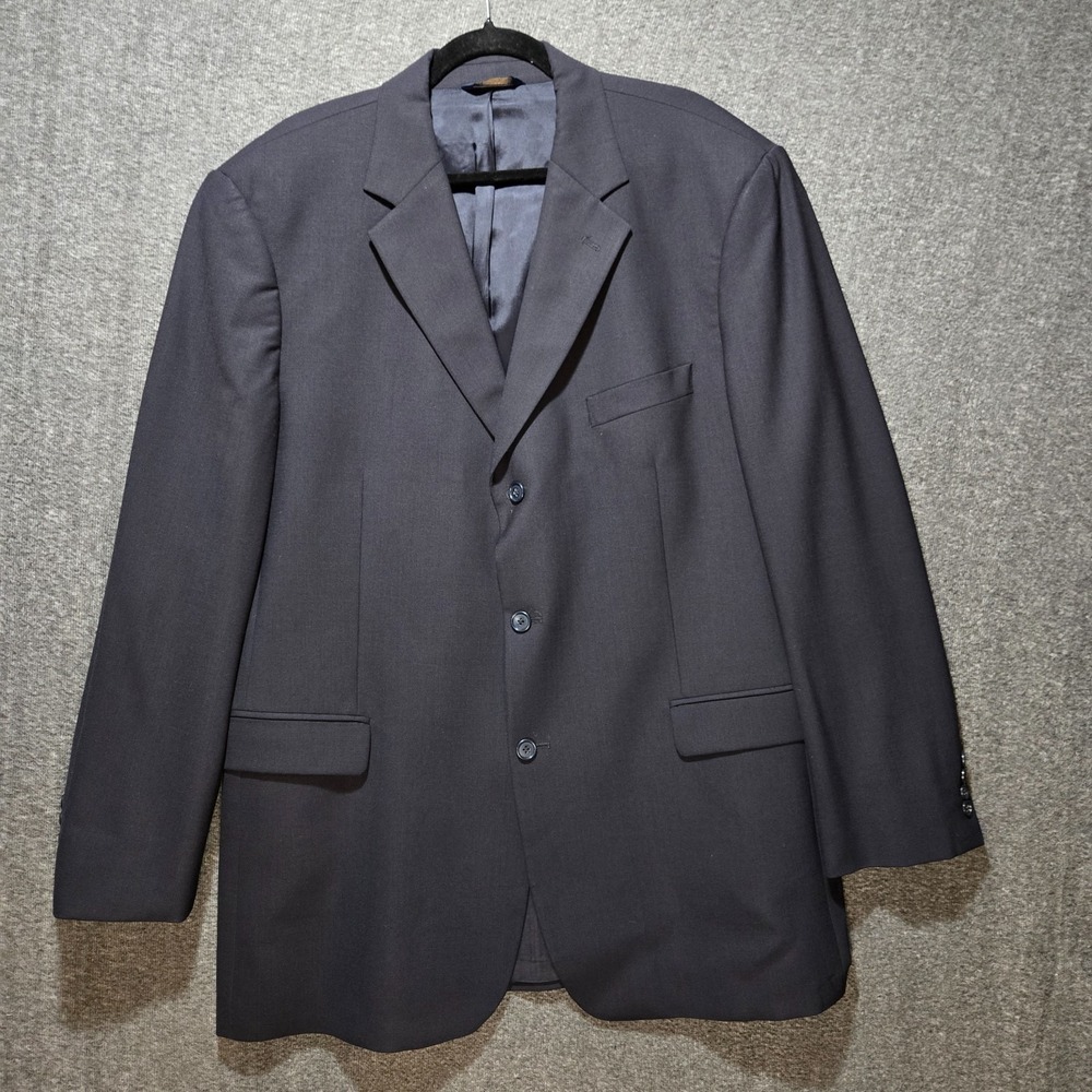 Brooks Brothers 346 Men's Wool Blend‎ Blazer Jacket Black Stretch Sz 46L